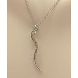 Genuine Diamond SNAKE Pendant in Affordable Sterling Silver--Sparkly and Beautiful!