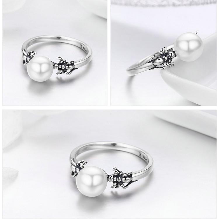 Spider and Pearl Earrings and Ring in Sterling Silver, Adorable! - The Pink Pigs, A Compassionate Boutique