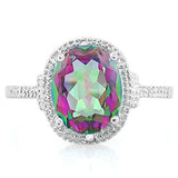 Splash of Colors!  2.6ctw Mystic Topaz & Diamond in 925 Sterling Silver Ring