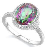 Splash of Colors! 2.6ctw Mystic Topaz & Diamond in 925 Sterling Silver Ring - The Pink Pigs, A Compassionate Boutique