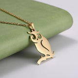Animal Necklaces Stainless Steel- Pig, Koala, Doggy, Cat, Owl Gold or Silver Tone - The Pink Pigs, A Compassionate Boutique