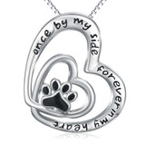 Sterling Silver Paw & Heart-Pet Necklaces, Rings for Remembrance of Beloved Pets