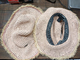 Steve Madden Women's Frayed Straw Crochet Bucket Hat ONE SIZE