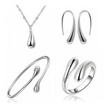 Teardrop Italian Sterling Silver Jewelry Set, Most Popular Jewelry Set Created - The Pink Pigs, A Compassionate Boutique