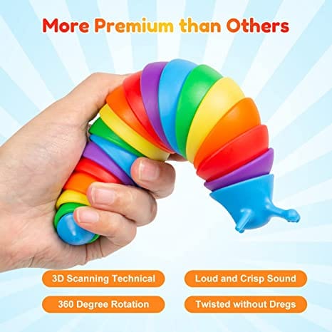 The Pink Pigs, Animal Lover's Boutique fidget toys Fidget Slug, Articulated Caterpillar Fidget Toy