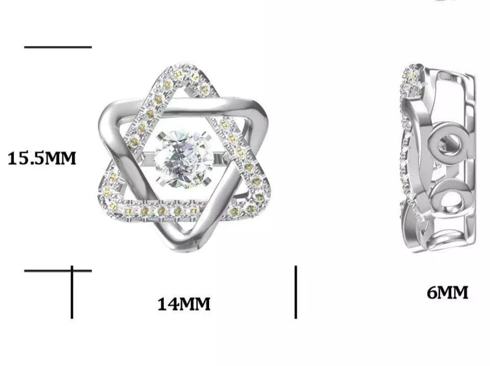 The Pink Pigs, Animal Lover's Boutique Fine Fashion Jewelry-Necklace Heart or Star Twinkle Setting Moissanite Luxury Necklaces 925 Sterling Silver