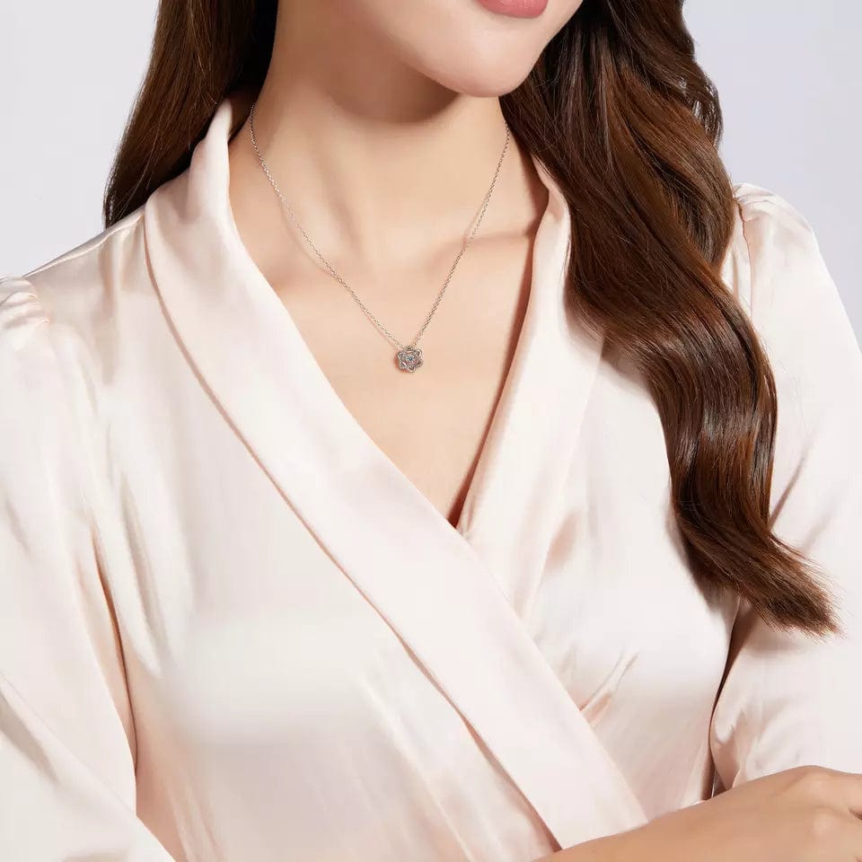 The Pink Pigs, Animal Lover's Boutique Fine Fashion Jewelry-Necklace Heart or Star Twinkle Setting Moissanite Luxury Necklaces 925 Sterling Silver