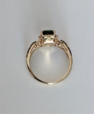 The Pink Pigs, Animal Lover's Boutique Fine Jewelry Rings Effy Genuine Emerald and Diamond Halo Ring 14K Gold-Pre-owned