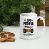 The Pink Pigs, Animal Lover's Boutique Less People More Dog White glossy mug