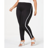 The Pink Pigs Apparel 3X Hue Plus Metallic Tuxedo Ponte-Knit Leggings