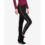 The Pink Pigs Apparel L Hue Plus Metallic Tuxedo Ponte-Knit Leggings