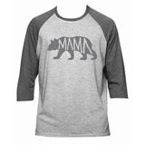 The Pink Pigs Apparel Large Out of stock Mama Bear Baseball Style T Shirt in Heather Gray