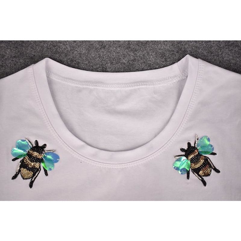 The Pink Pigs Apparel Sequin Bee Shirt-ADORABLE and Classy for the Ladies!