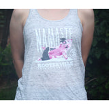 The Pink Pigs Apparel Small / Gray Namaste Rooterville Piggy Yoga Ladies Tank with Pig in Pose*