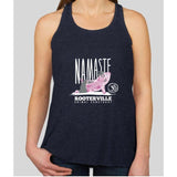 The Pink Pigs Apparel XS / Navy Namaste Rooterville Piggy Yoga Ladies Tank with Pig in Pose*