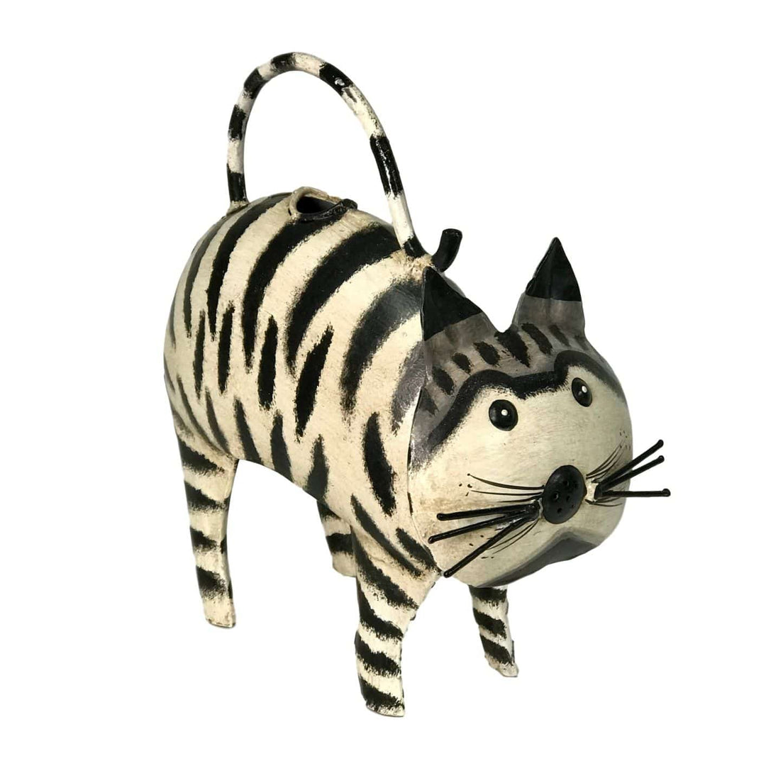 The Pink Pigs Cocoa the Cat Watering Can Metal Art *