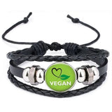 The Pink Pigs Fashion Bracelets 1 Unisex Vegan Faux Leather Multi-layer Bracelet Spread the Message of Compassion!