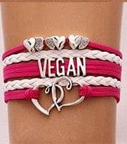 The Pink Pigs Fashion Bracelets Hot pink and white Trendy Vegan Multi-Layer Bracelet, Faux Leather in Variety of Colors and Charms