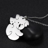 The Pink Pigs Fashion Jewelry Necklaces Koala Silver Animal Necklaces Stainless Steel- Pig, Koala, Doggy, Cat, Owl Gold or Silver Tone