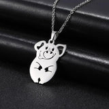 The Pink Pigs Fashion Jewelry Necklaces Pig Silver Animal Necklaces Stainless Steel- Pig, Koala, Doggy, Cat, Owl Gold or Silver Tone