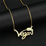 The Pink Pigs Fashion Necklace Gold Vegan Stainless Steel Necklace & Ring in Silver, Gold and Rose Gold Tone, Great Gift!  Great MESSAGE!