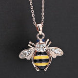 The Pink Pigs Fashion Necklace Honey Bee Necklace & Earrings with Austrian Elements Crystal