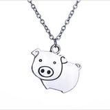 The Pink Pigs Fashion Necklace Pig Necklace!  Just for fun, Cute Silver Tone Fashion Necklace