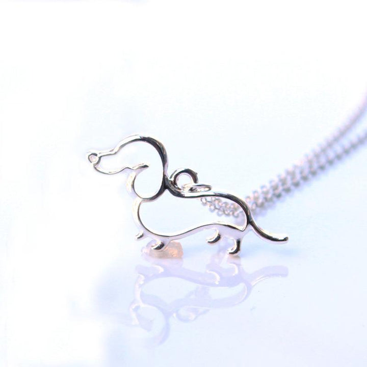 The Pink Pigs Fashion Necklace Silver Plated Dachshund Fashion Necklaces in silver or gold plated!  SO CUTE!