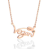 The Pink Pigs Fashion Necklace Vegan Stainless Steel Necklace & Ring in Silver, Gold and Rose Gold Tone, Great Gift!  Great MESSAGE!