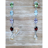 The Pink Pigs Fine Fashion Jewelry-Earrings Multi Gemstone Earrings, Amethyst, topaz, garnet, citrine, peridot magnificent!