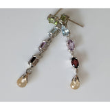 The Pink Pigs Fine Fashion Jewelry-Earrings Multi Gemstone Earrings, Amethyst, topaz, garnet, citrine, peridot magnificent!