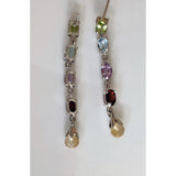 The Pink Pigs Fine Fashion Jewelry-Earrings Multi Gemstone Earrings, Amethyst, topaz, garnet, citrine, peridot magnificent!