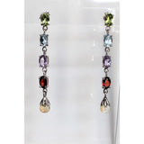 The Pink Pigs Fine Fashion Jewelry-Earrings Multi Gemstone Earrings, Amethyst, topaz, garnet, citrine, peridot magnificent!