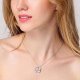 The Pink Pigs Fine Fashion Jewelry-Necklace Mermaid in a Heart Necklace "Love, Trust and Pixie Dust" Sterling Silver with Blue CZ