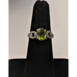 The Pink Pigs Fine Fashion Jewelry Ring Peridot And Topaz in Platinum Plated Sterling Silver, Gorgeous Ring! Size 6.5