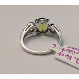 The Pink Pigs Fine Fashion Jewelry Ring Peridot And Topaz in Platinum Plated Sterling Silver, Gorgeous Ring! Size 6.5