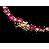 The Pink Pigs Fine Fashion Jewelry SET Pink Tourmaline and Diamond SET, 27.4ctw Necklace & 7.45ctw Earrings in 14K Gold, STUNNING!