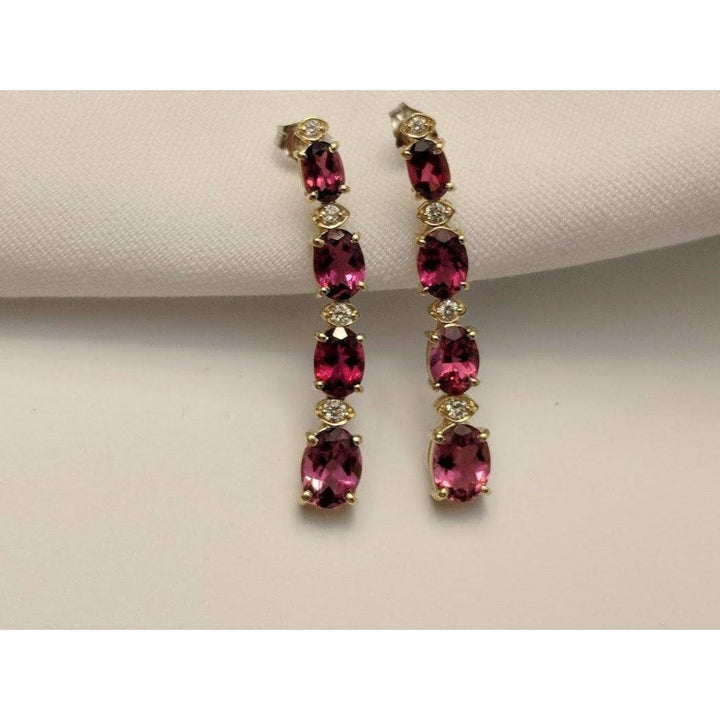 The Pink Pigs Fine Fashion Jewelry SET Pink Tourmaline and Diamond SET, 27.4ctw Necklace & 7.45ctw Earrings in 14K Gold, STUNNING!