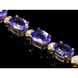 The Pink Pigs Fine Jewelry Bracelets Tanzanite and Diamond Bracelets in 14K White or Yellow Gold, Stunning!