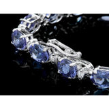 The Pink Pigs Fine Jewelry Bracelets Tanzanite and Diamond Bracelets in 14K White or Yellow Gold, Stunning!