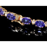 The Pink Pigs Fine Jewelry Bracelets Tanzanite and Diamond Bracelets in 14K White or Yellow Gold, Stunning!