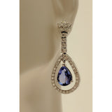 Tanzanite and Diamond Earrings, 14K Gold, Gorgeous and Rare 8ctw Tanzanite & Diamonds in 14K Gold