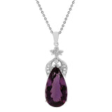 The Pink Pigs Fine Jewelry Necklaces Amethyst and .57ct Diamond Pendant in 14K White Gold