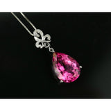 The Pink Pigs Fine Jewelry Necklaces Pink Topaz, 14.25ctw Necklace with Diamonds in 18K Gold