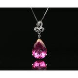 The Pink Pigs Fine Jewelry Necklaces Pink Topaz, 14.25ctw Necklace with Diamonds in 18K Gold