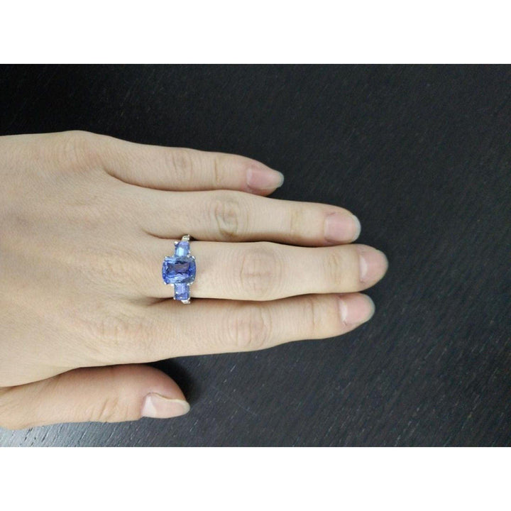 The Pink Pigs Fine Jewelry Rings Exquisite 2.87ct Tanzanite and Diamond Ring in 14K White Gold, Size 7, So Elegant!