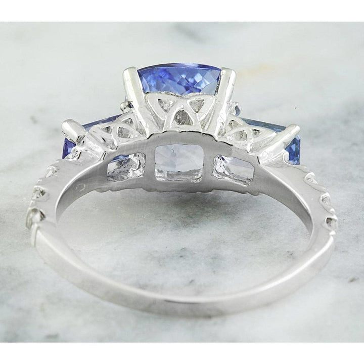 The Pink Pigs Fine Jewelry Rings Exquisite 2.87ct Tanzanite and Diamond Ring in 14K White Gold, Size 7, So Elegant!