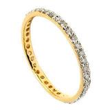 The Pink Pigs Fine Jewelry Rings Genuine Diamond Eternity Rings in Solid 10K Yellow Gold Size 7 .18ct