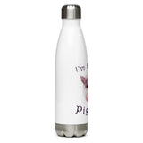 The Pink Pigs I'm Kinda a Pig Deal Cute Piggy Lover Stainless Steel Water Bottle