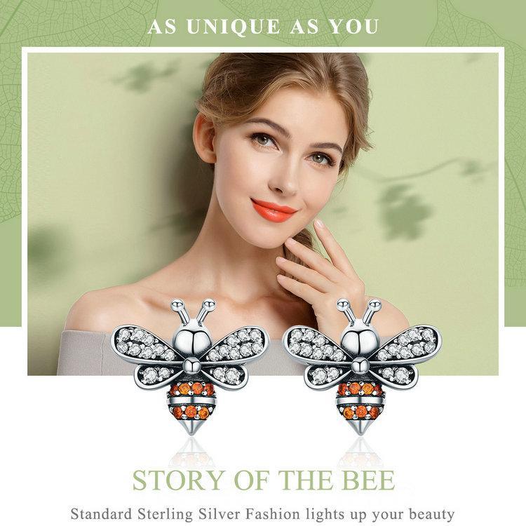 The Pink Pigs Jewelry SET-Fashion 925 Silver Honey Bee Jewelry Set, Sterling Silver, GORGEOUS!  High quality, Unique!